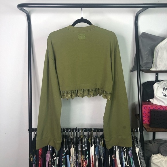 Puma by Rihanna Fenty Cropped Ruffle Sweatshirt - Picture 6 of 10